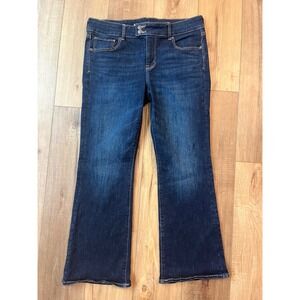 American Eagle Kick Boot Jeans Dark Wash Next Level Stretch Size 16 Short